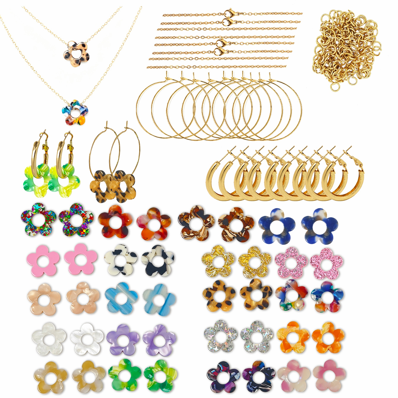 Jewelry Making Online - Cute Colorful Sequin Acrylic Flower DIY
