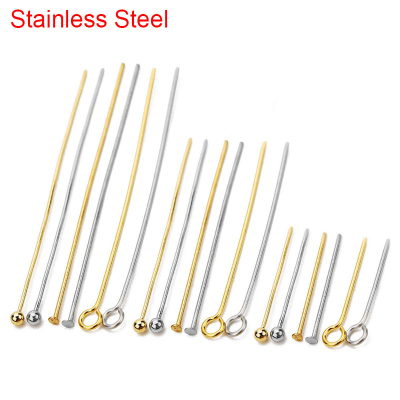 Jewelry Making Rivets - 100pcs Stainless Steel Flat Head Pins