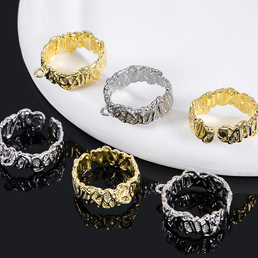 Jewelry Making Materials Wholesale - 2Pcs Gold Plated Irregular Open Split