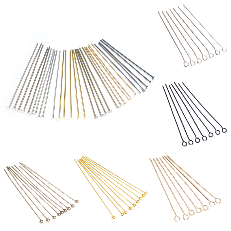 Jewelry Making Eye Pins - 200Pcs/Lot 16-50mm Heads Eye Flat Head
