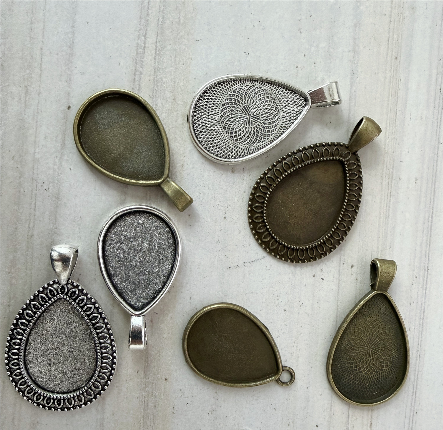 10pcs Drop Inner Size 20x30mm  - مراجعة Pendant Blank Bezel وسعره