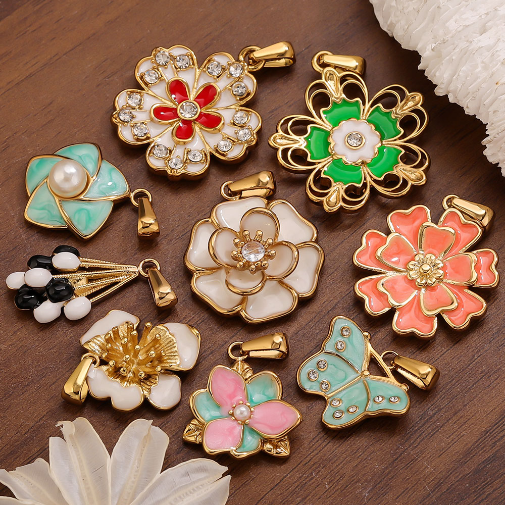 2PCS Stainless Steel Enamel La - مراجعة Jewelry Making Materials Wholesale وسعره