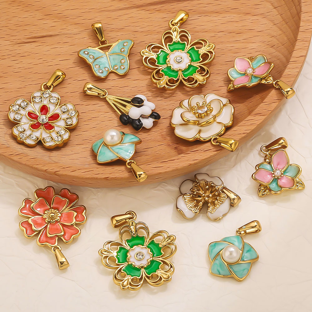 2PCS Stainless Steel Enamel La - مراجعة Jewelry Making Materials Wholesale وسعره