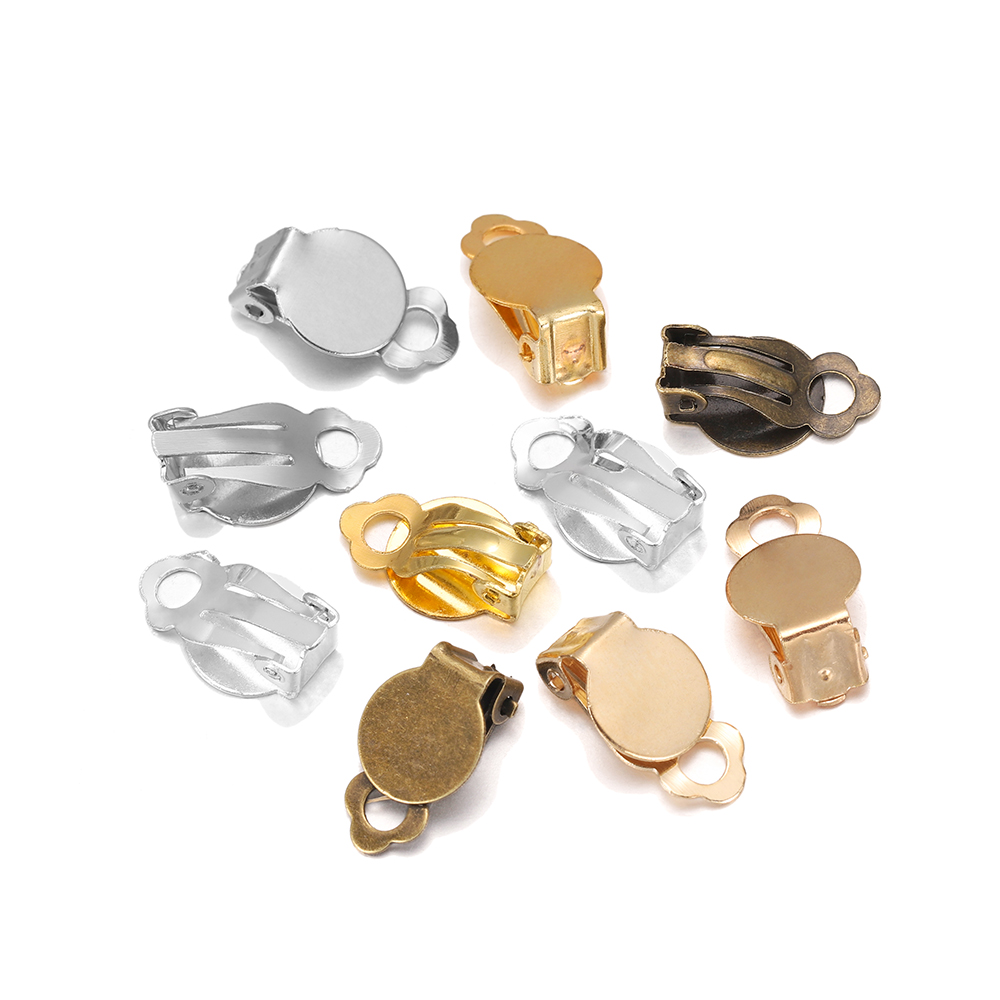 50pcs/Lot 10mm Meatl Ear Clips - مراجعة Jewelry Making Set وسعره