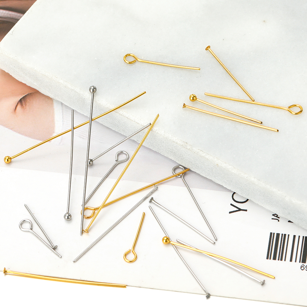 100/50pcs Stainless Steel Eye  - مراجعة Jewelry Making Eye Pins وسعره