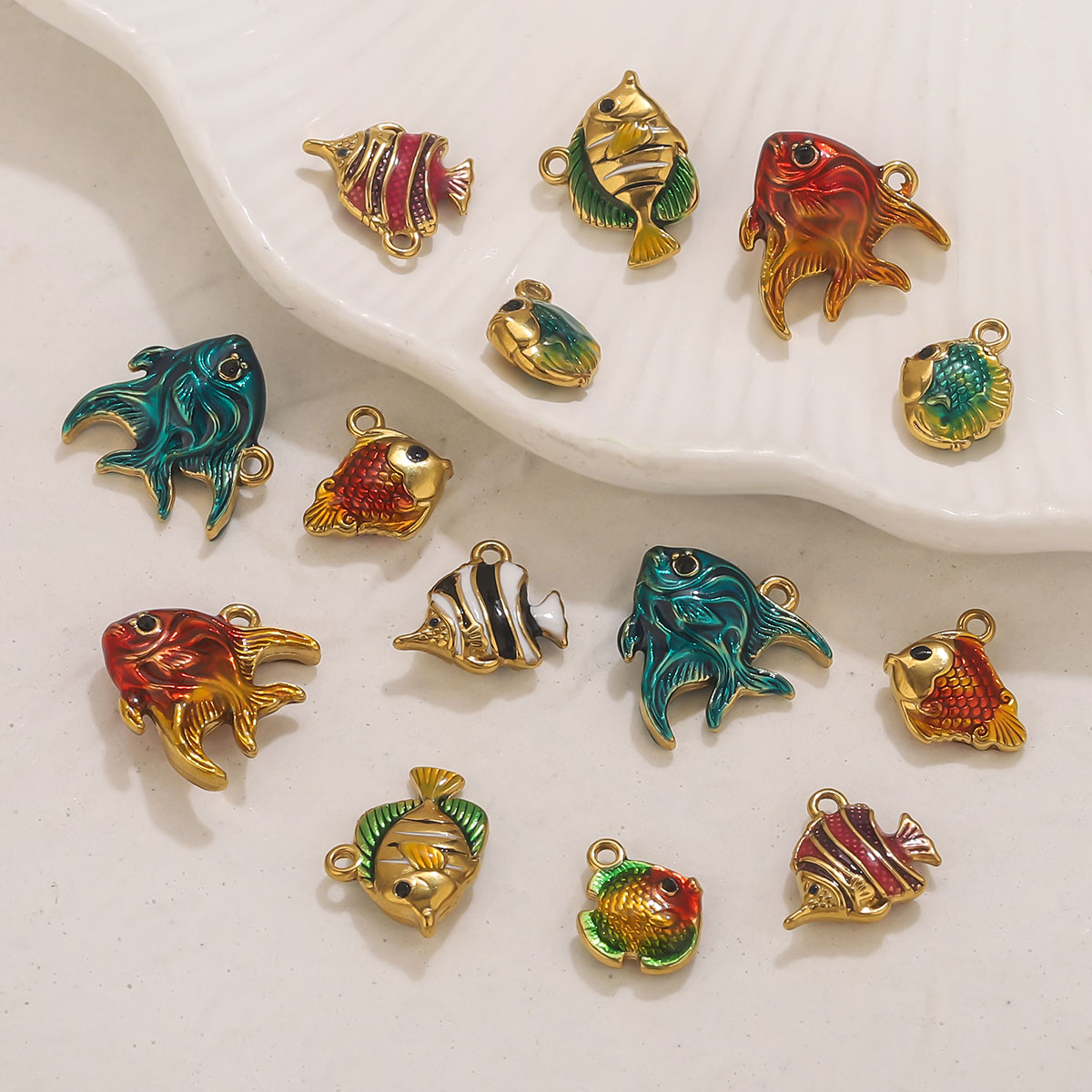 4pcs Stainless Steel Enamel Oc - مراجعة Jewelry Making Materials Wholesale وسعره