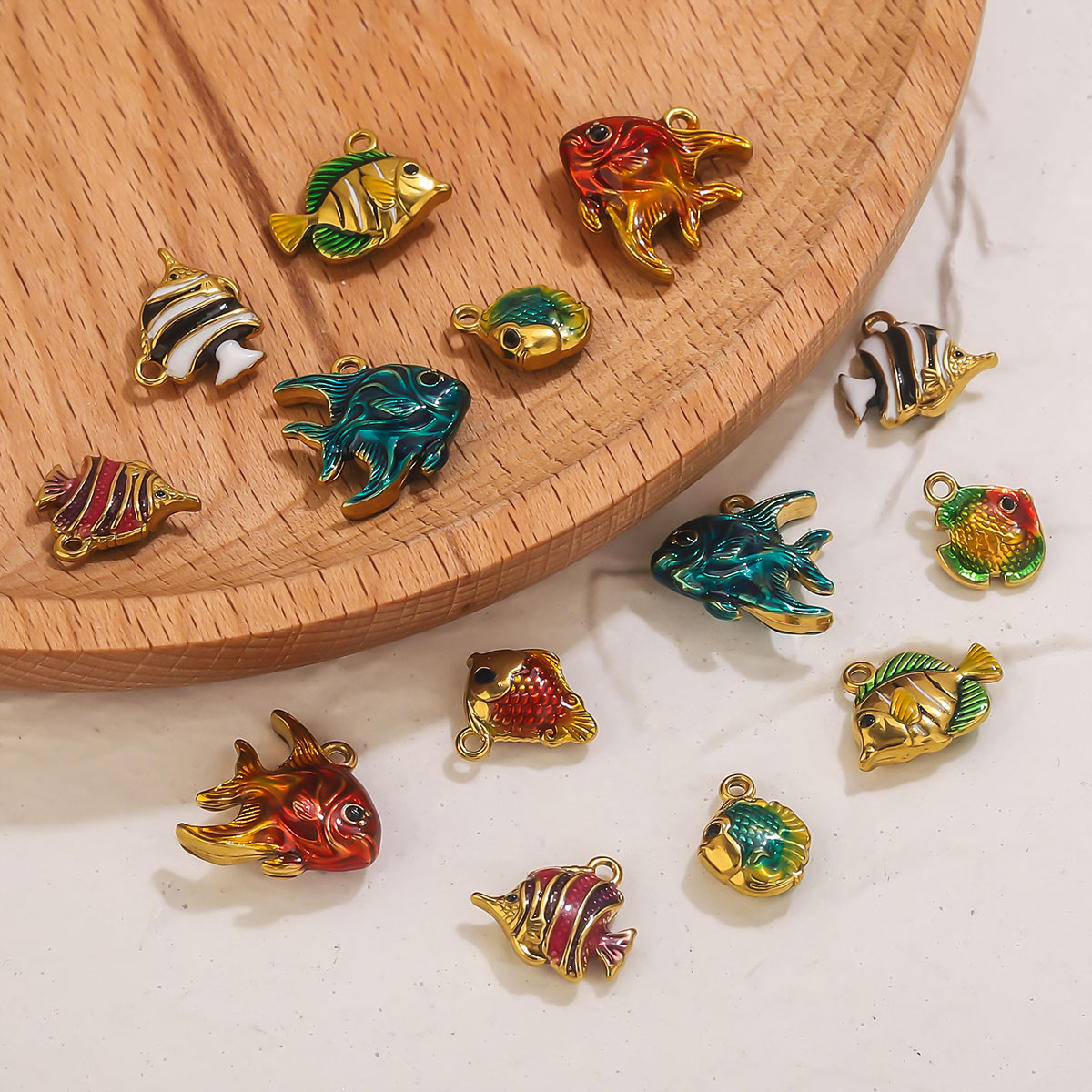 4pcs Stainless Steel Enamel Oc - مراجعة Jewelry Making Materials Wholesale وسعره