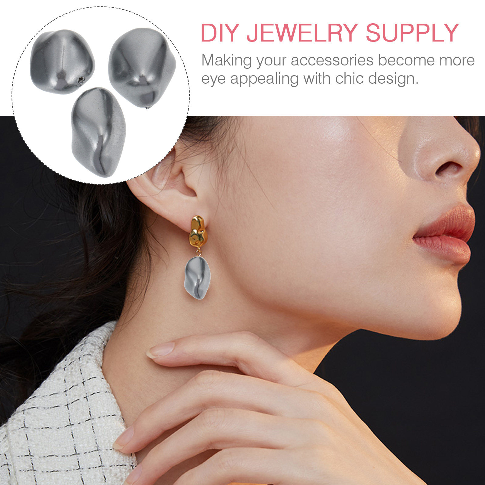 3Pcs Chic Irregular Shell Desi - مراجعة Jewelry Making Ideas With Beads وسعره