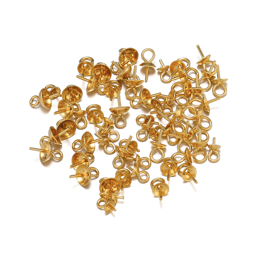 50-100pcs Gold Color Stainless - مراجعة Jewelry Making Rivets وسعره