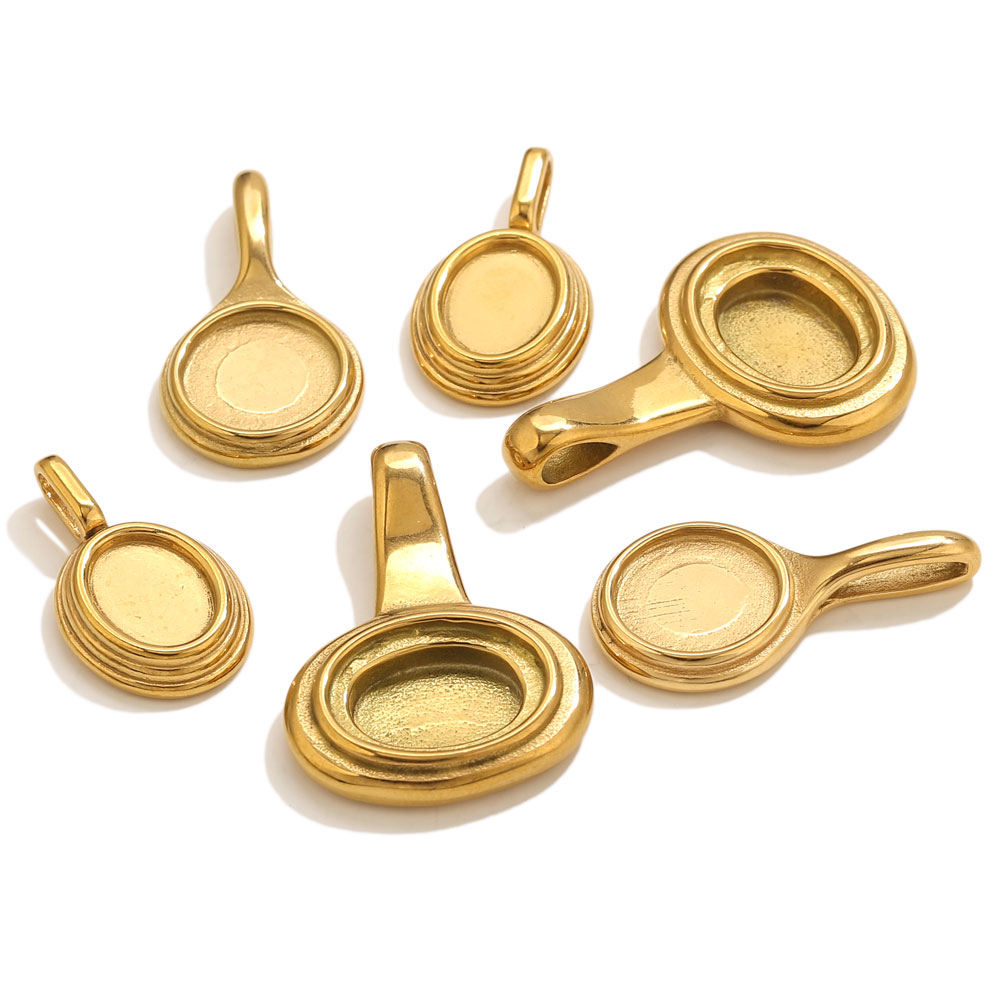 5pcs Stainless Steel Round Ova - مراجعة Pendant Blank Bezel وسعره