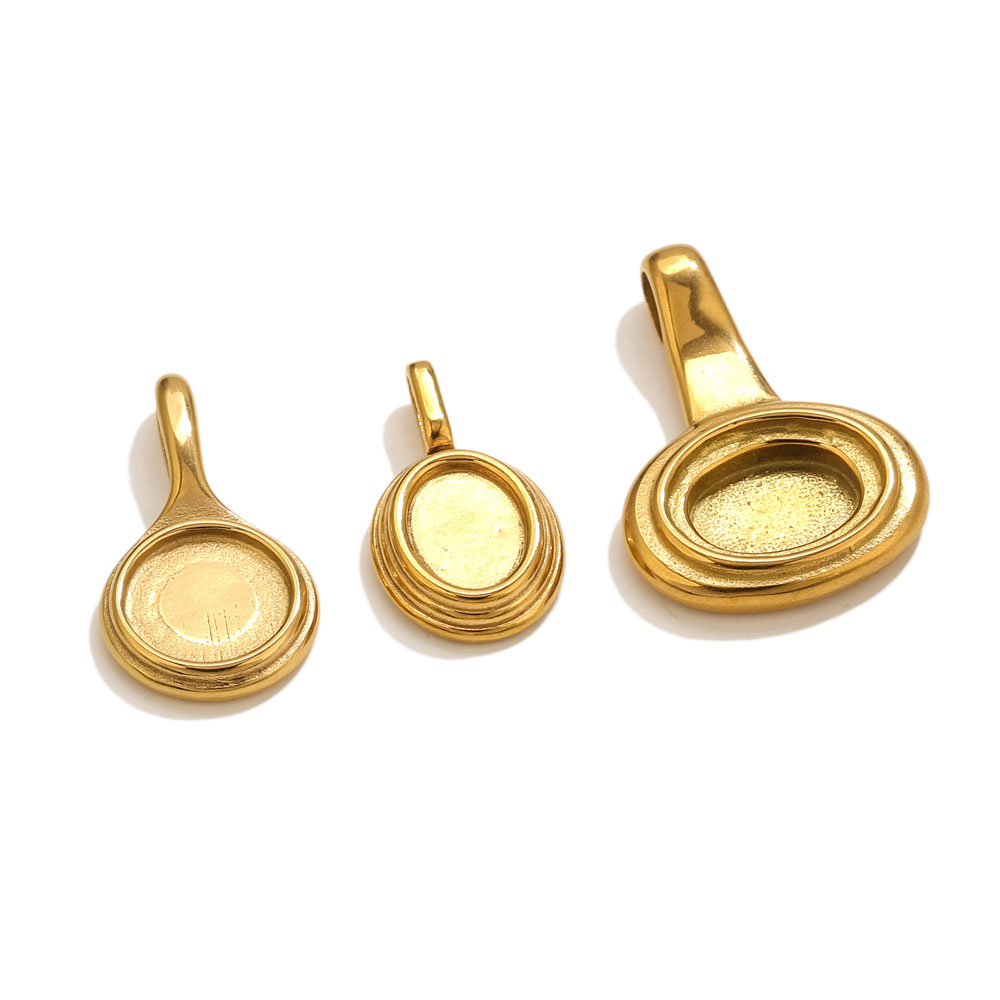 5pcs Stainless Steel Round Ova - مراجعة Pendant Blank Bezel وسعره