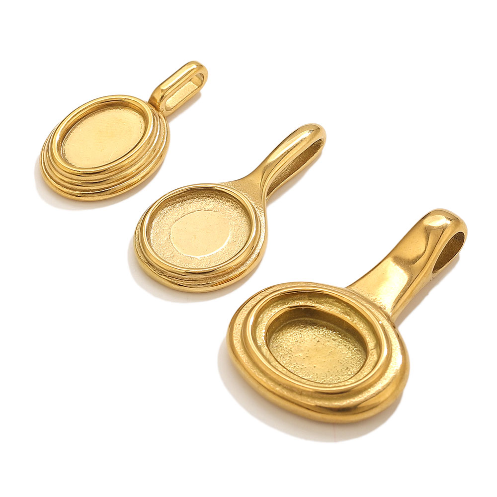 5pcs Stainless Steel Round Ova - مراجعة Pendant Blank Bezel وسعره