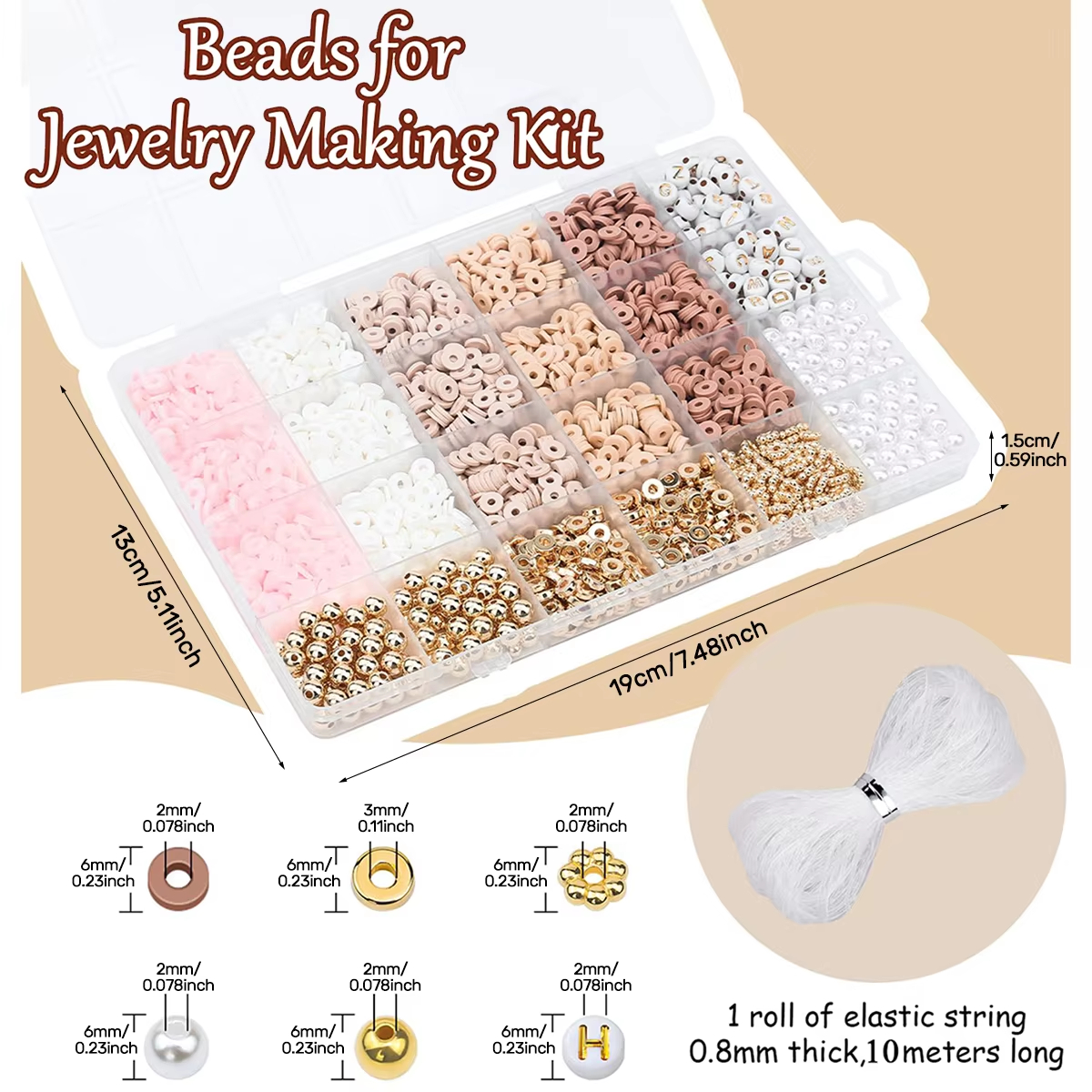 1970pcs light pink clay bead s - مراجعة Jewelry Making Online وسعره