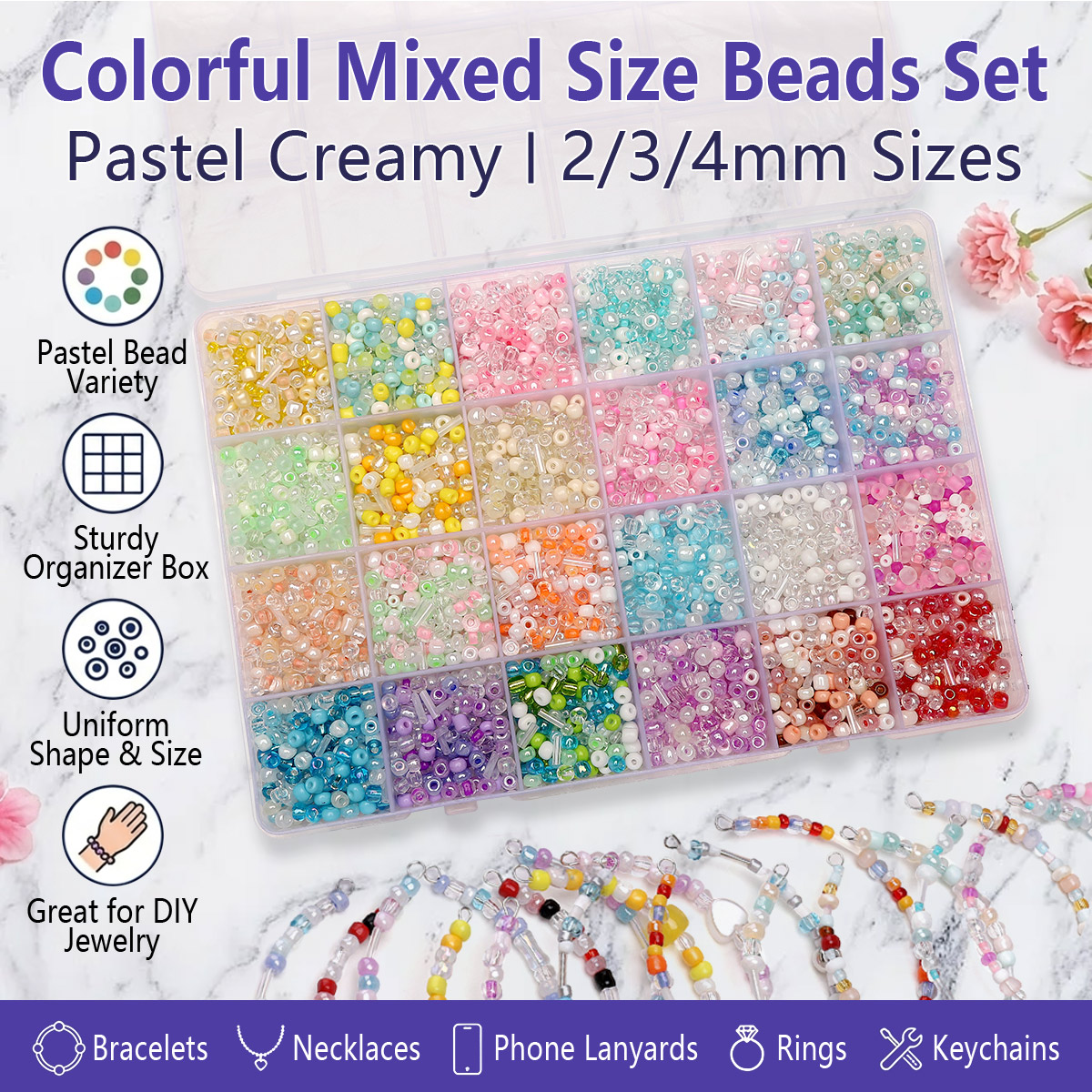 24 Grid Mixed Size Glass Seed  - مراجعة Jewelry Making Online وسعره