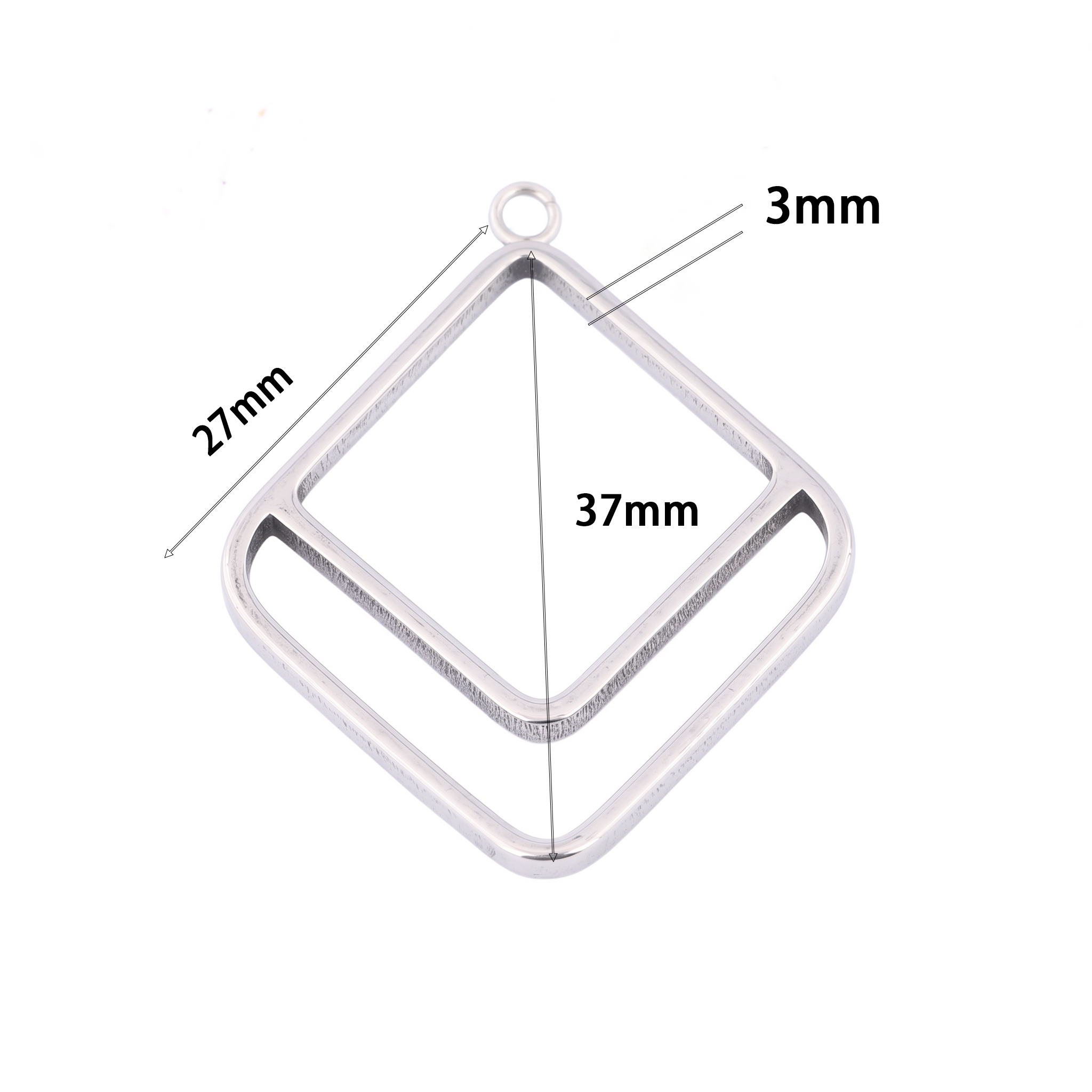 10pcs Square Triangle 3mm Thic - مراجعة Pendant Blank Bezel وسعره