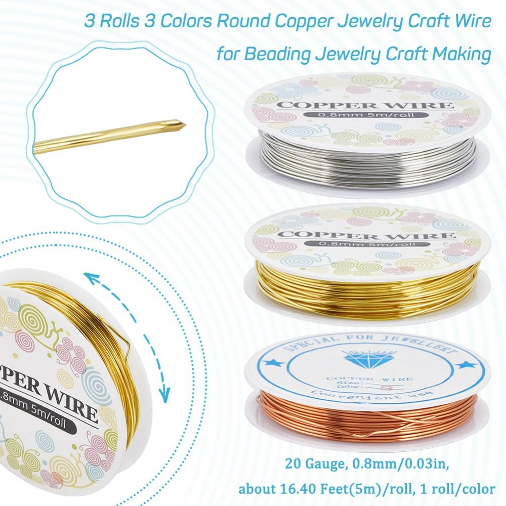12.8M Copper Jewelry Wire 0.8m - مراجعة Jewelry Making Online وسعره