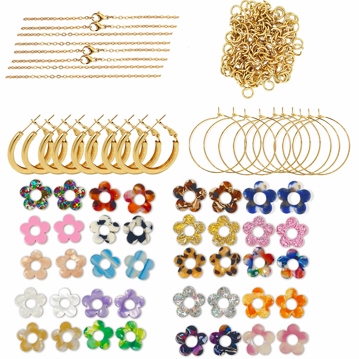 Cute Colorful Sequin Acrylic F - مراجعة Jewelry Making Online وسعره