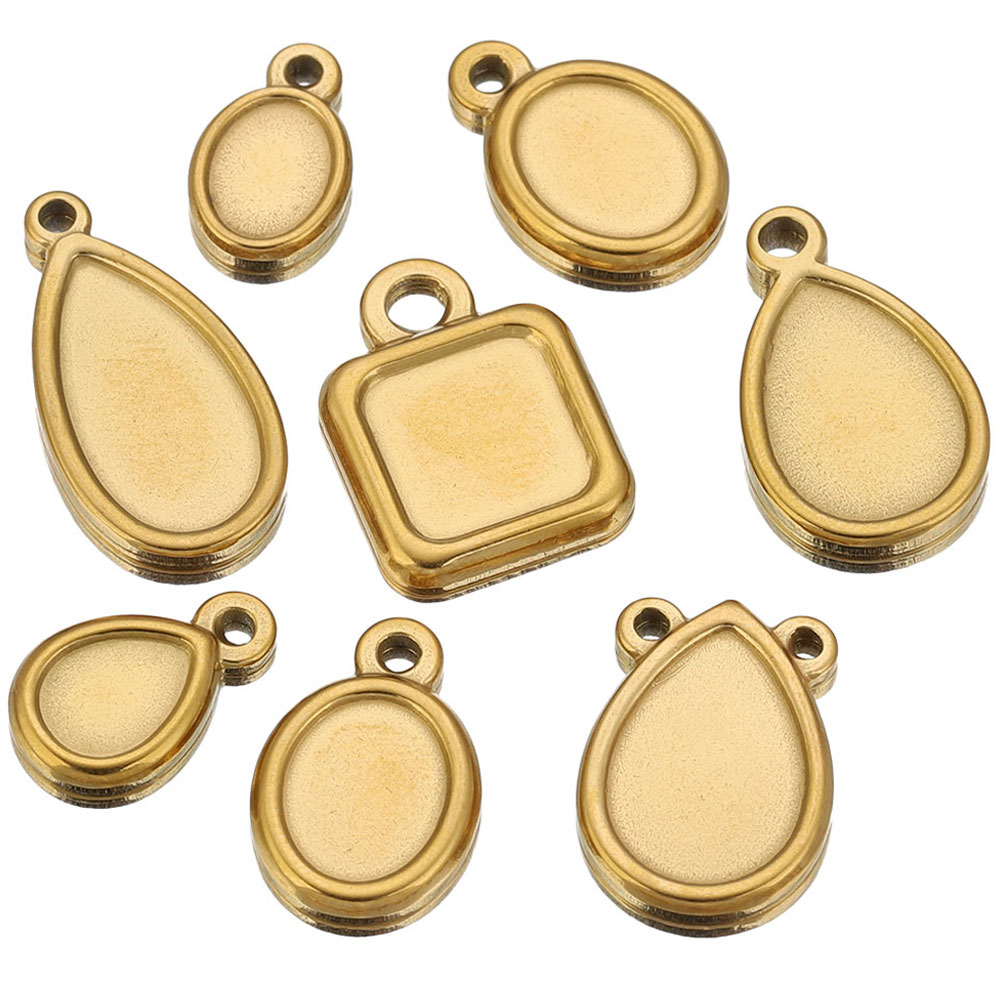 5pcs Stainless Steel Square Dr - مراجعة Pendant Blank Bezel وسعره