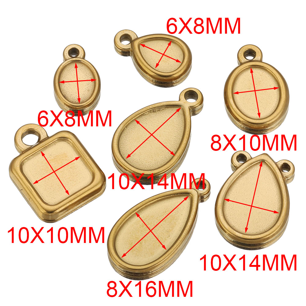 5pcs Stainless Steel Square Dr - مراجعة Pendant Blank Bezel وسعره