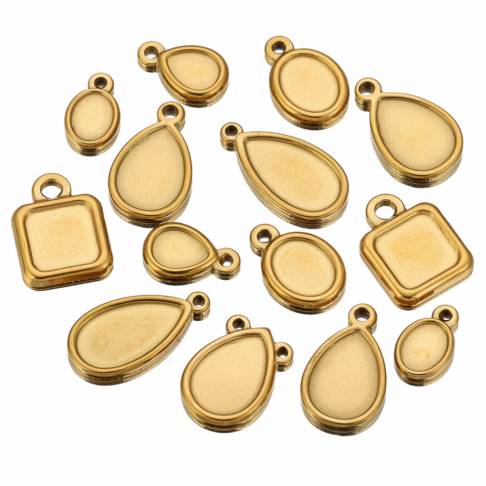 5pcs Stainless Steel Square Dr - مراجعة Pendant Blank Bezel وسعره