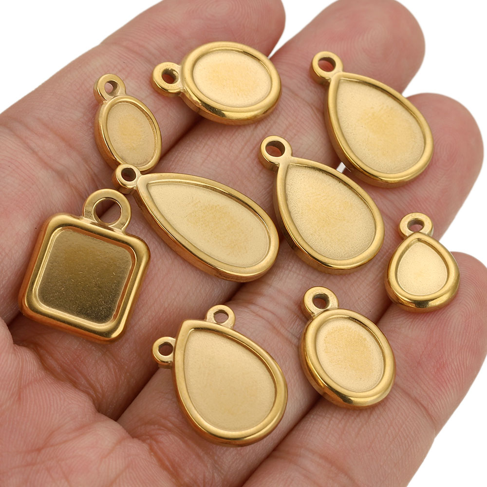 5pcs Stainless Steel Square Dr - مراجعة Pendant Blank Bezel وسعره