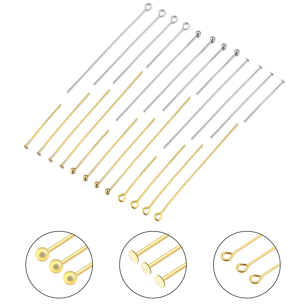 50-100pcs Stainless Steel Flat - مراجعة Jewelry Making Eye Pins وسعره