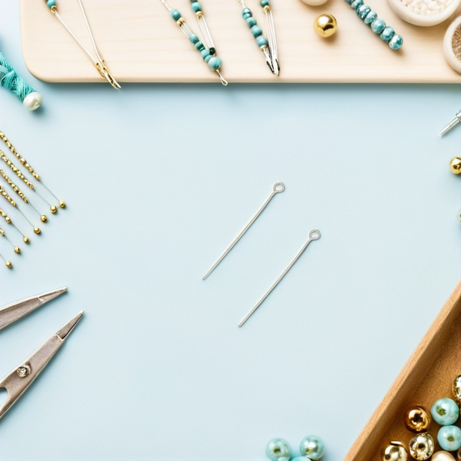 300Pcs Silver Stainless Steel  - مراجعة Jewelry Making Eye Pins وسعره