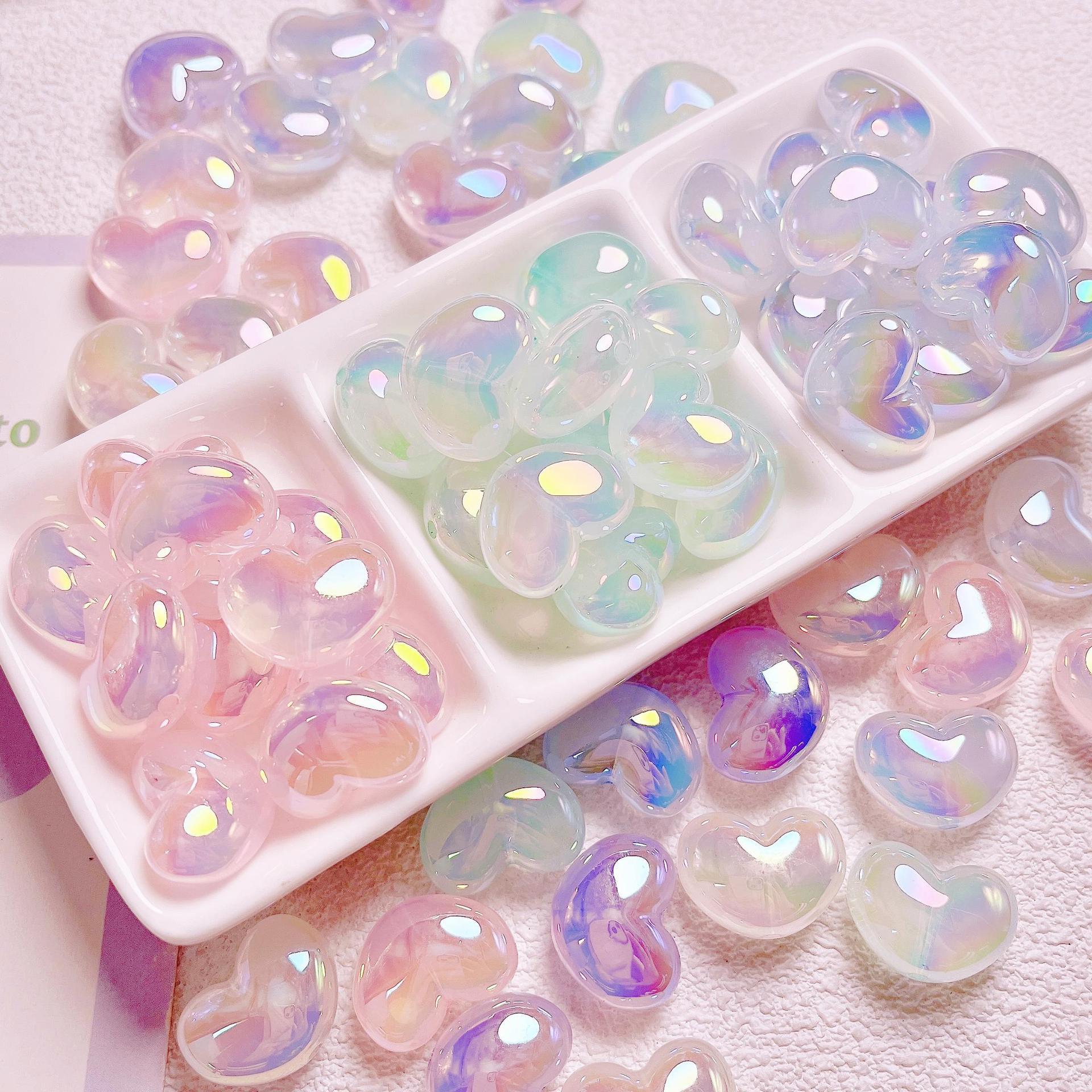 10Pcs Heart Transparent Glitte - مراجعة Jewelry Making Ideas With Beads وسعره