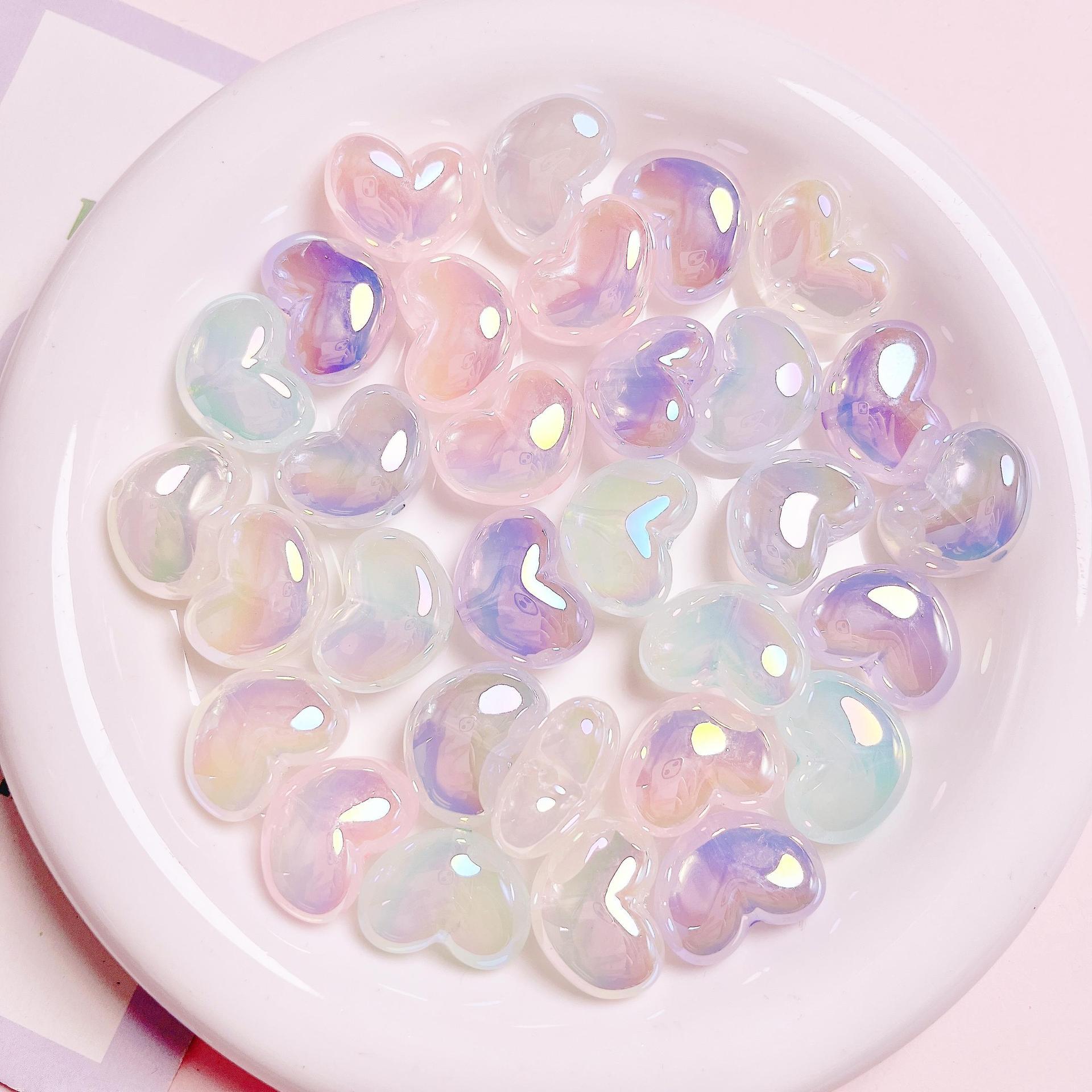 10Pcs Heart Transparent Glitte - مراجعة Jewelry Making Ideas With Beads وسعره