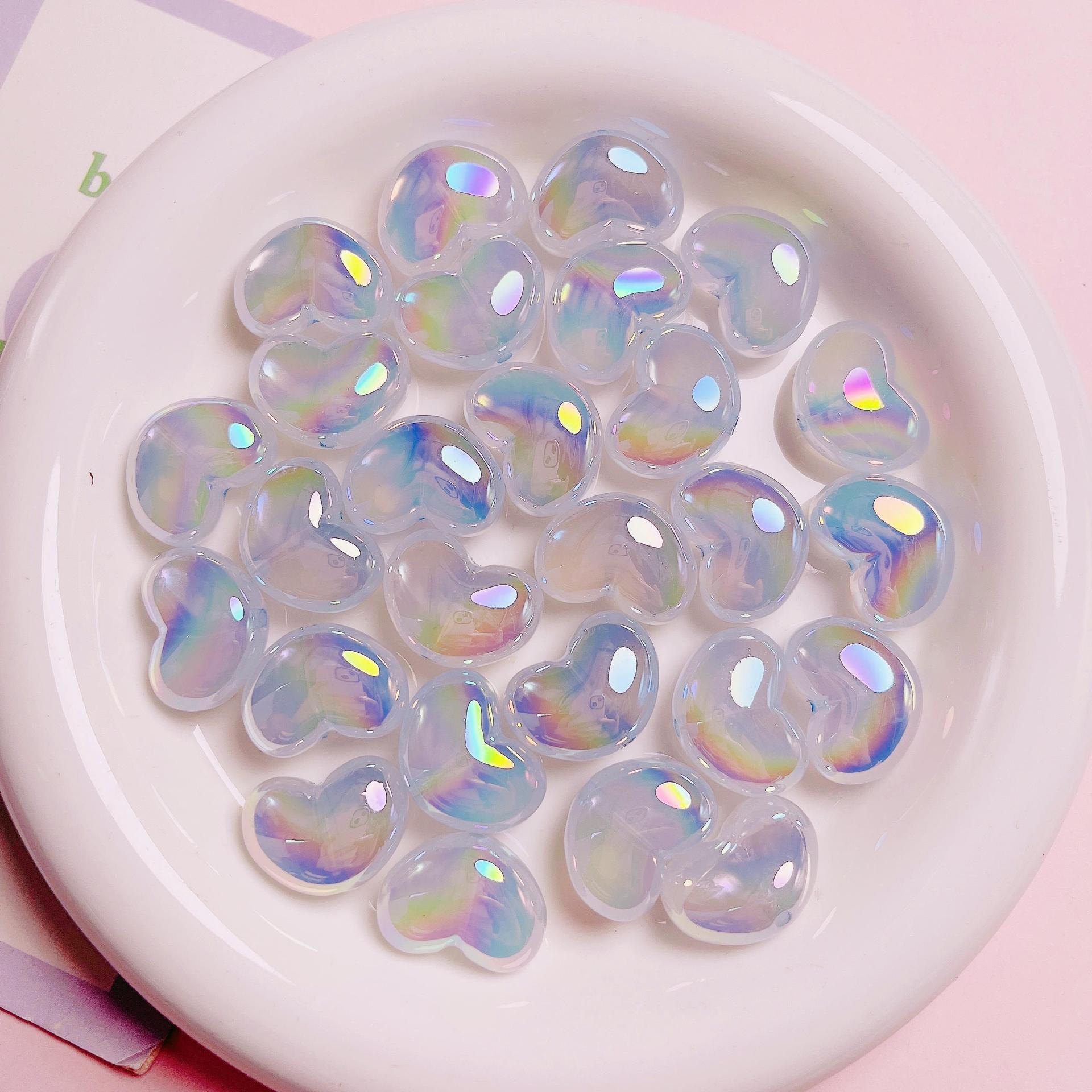 10Pcs Heart Transparent Glitte - مراجعة Jewelry Making Ideas With Beads وسعره