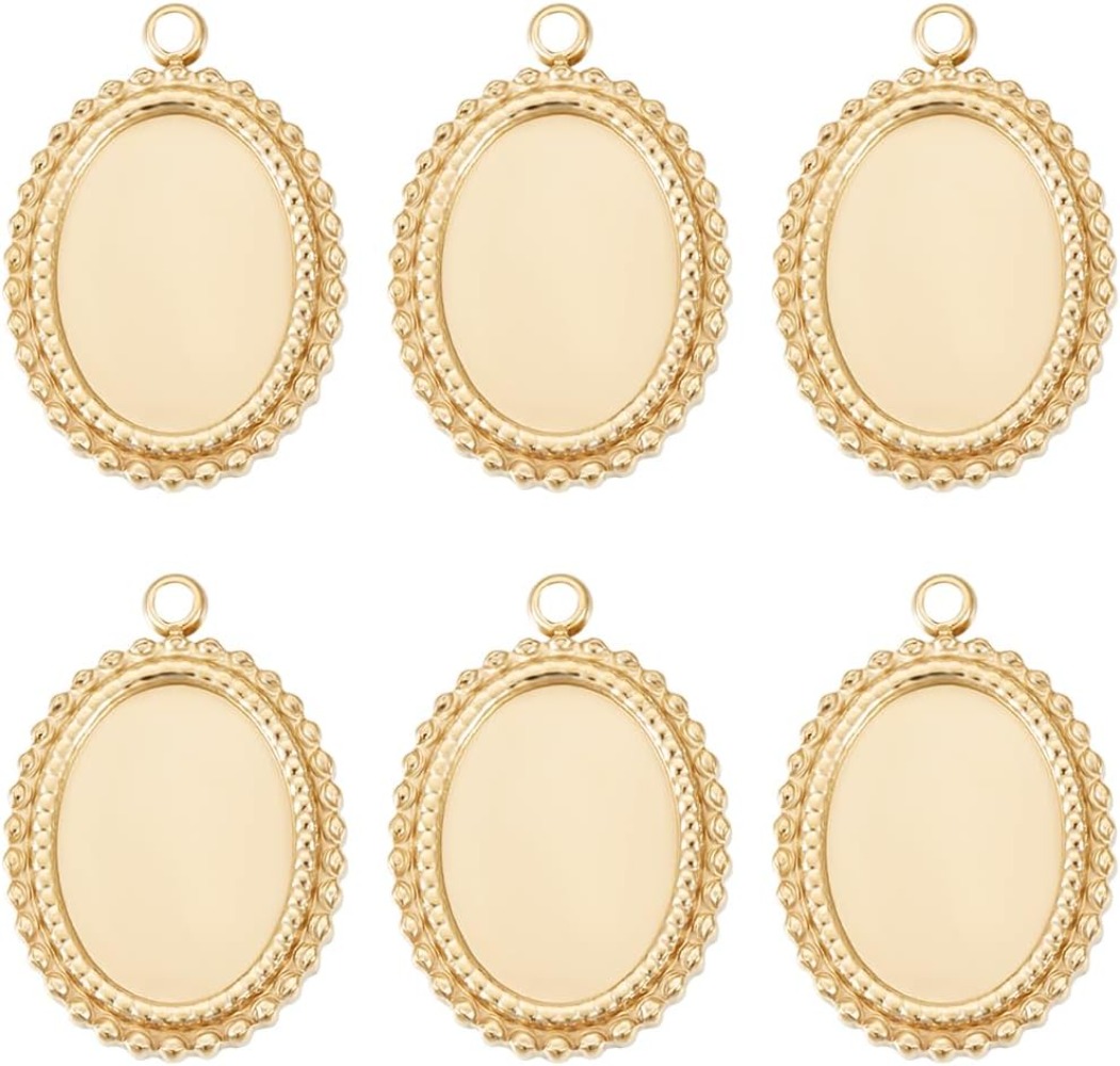 6Pcs Cabochon Settings Charms  - مراجعة Pendant Blank Bezel وسعره