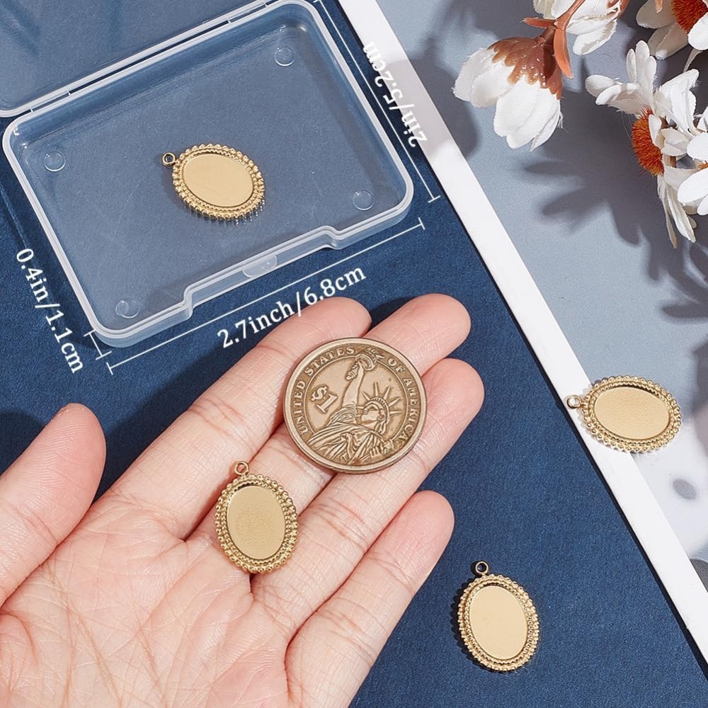 6Pcs Cabochon Settings Charms  - مراجعة Pendant Blank Bezel وسعره