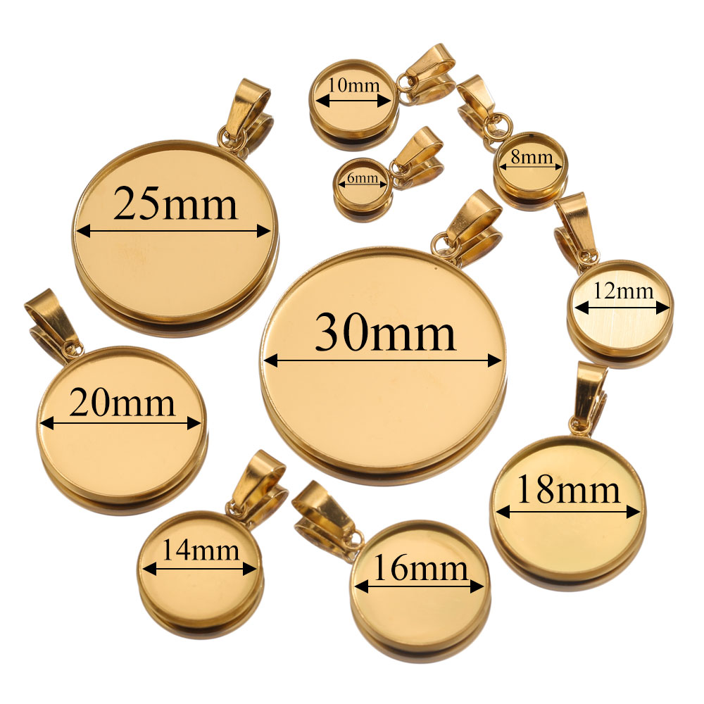10pcs Stainless Steel Gold Pen - مراجعة Pendant Blank Bezel وسعره
