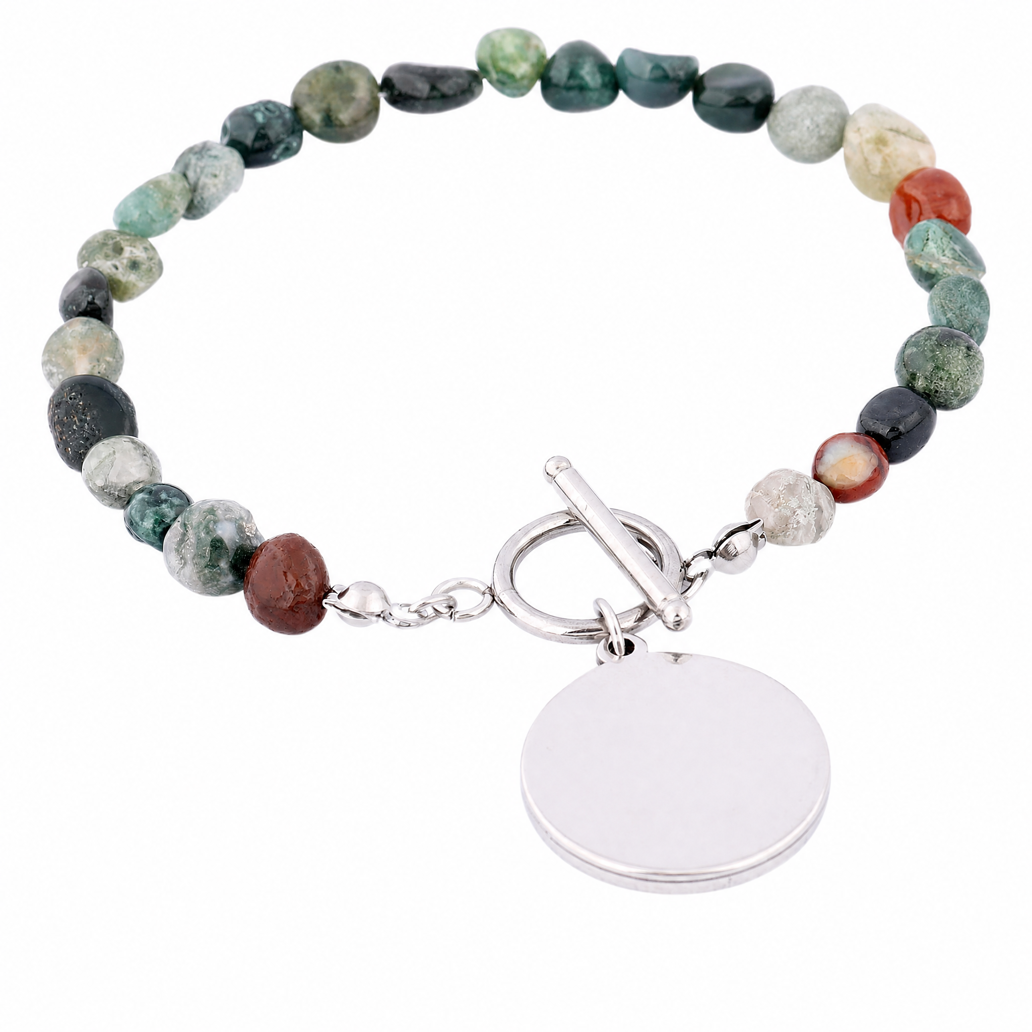 2pcs Natural Stone Beaded Brac - مراجعة Pendant Blank Bezel وسعره