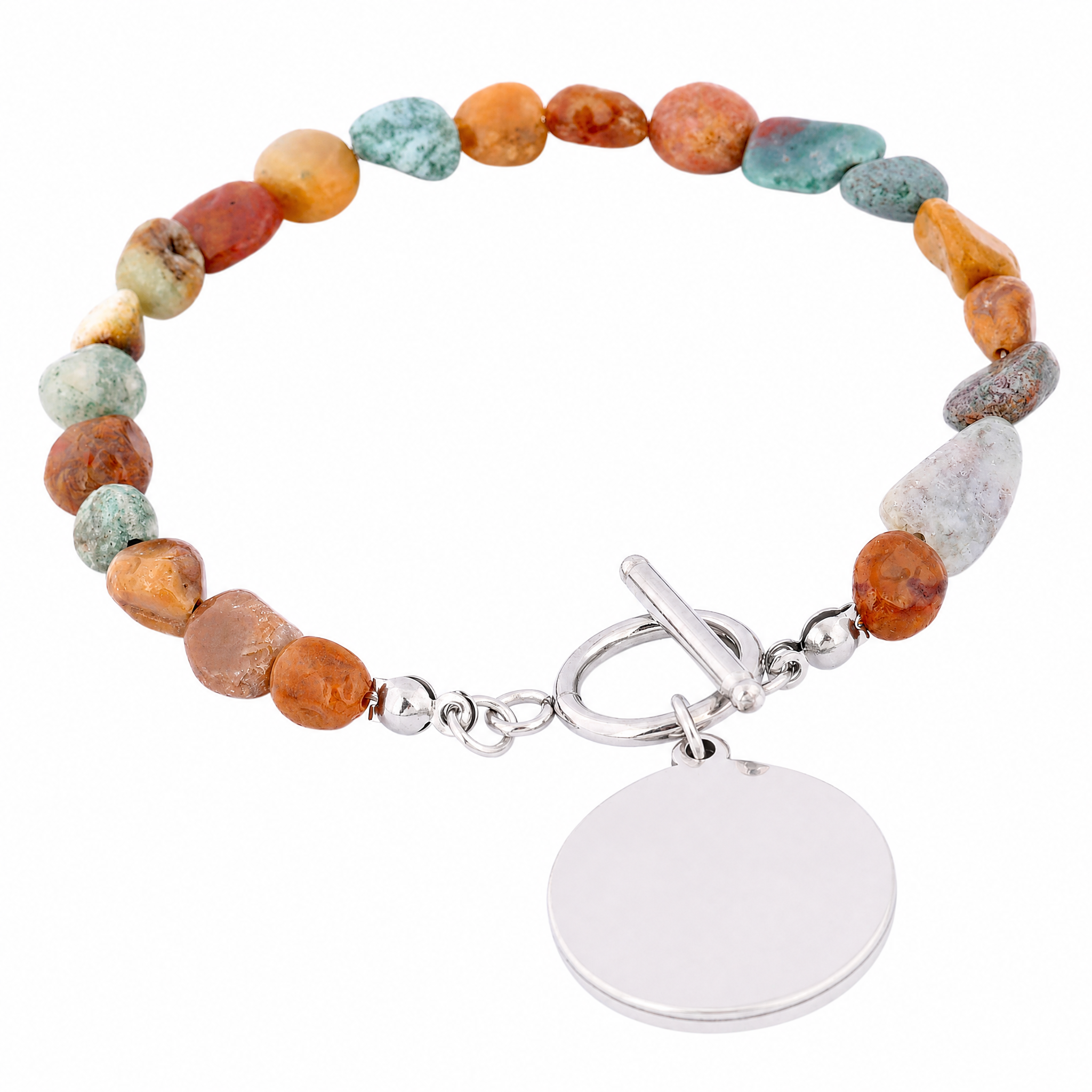 2pcs Natural Stone Beaded Brac - مراجعة Pendant Blank Bezel وسعره