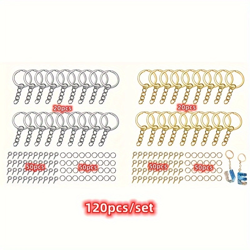 120pcs DIY Keychain Jump Rings - مراجعة Jewelry Making Eye Pins وسعره