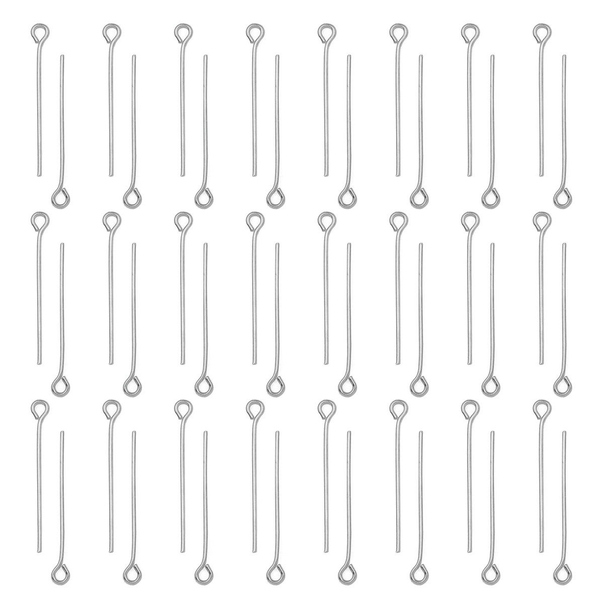 100Pcs/Lot Stainless Steel Eye - مراجعة Jewelry Making Eye Pins وسعره