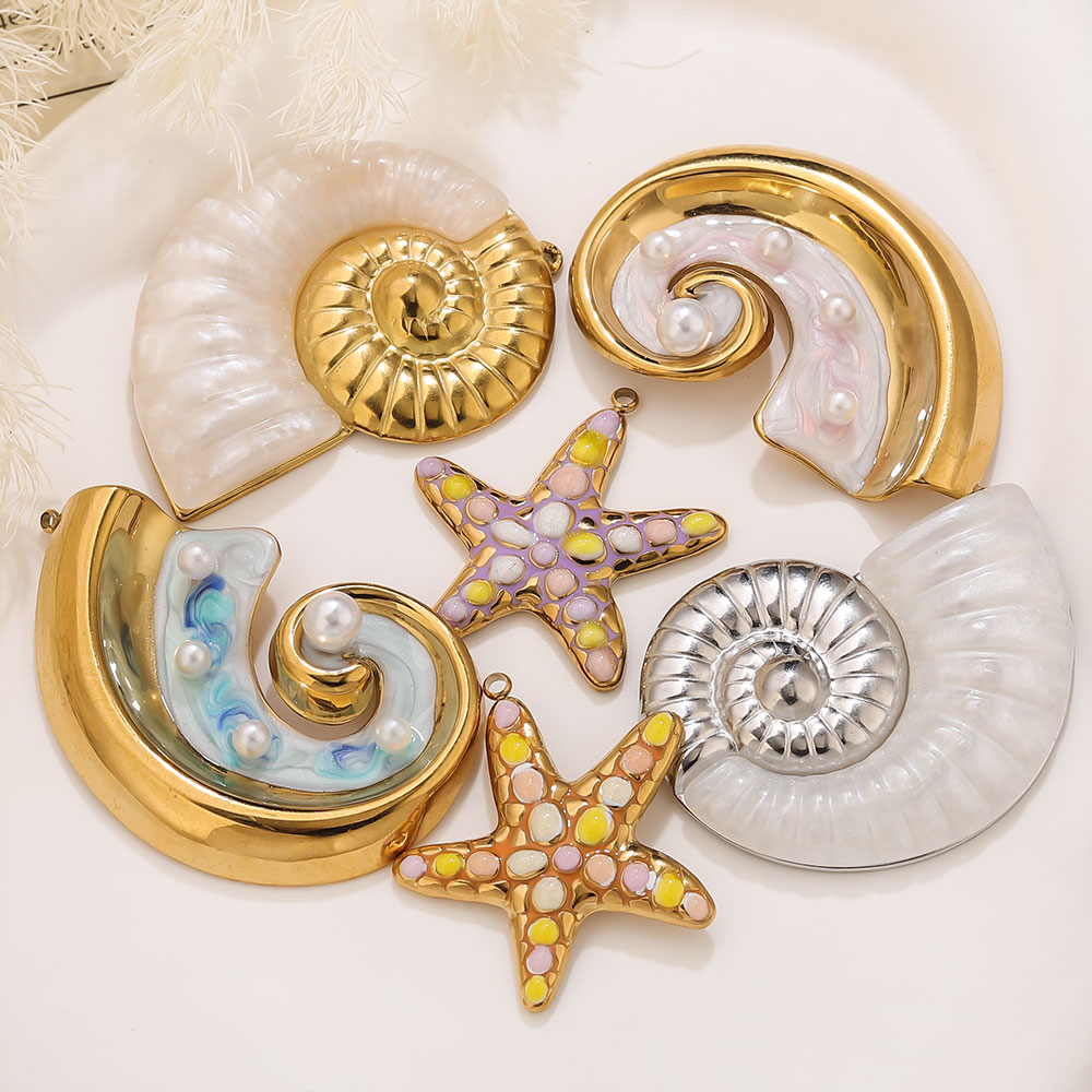 2PCS Pearl Conch Starfish Stai - مراجعة Jewelry Making Materials Wholesale وسعره