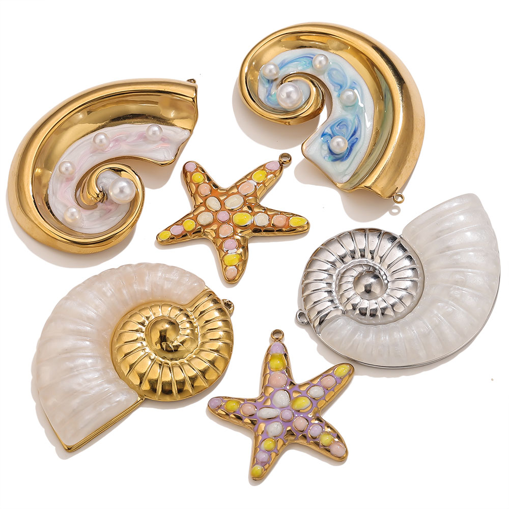 2PCS Pearl Conch Starfish Stai - مراجعة Jewelry Making Materials Wholesale وسعره