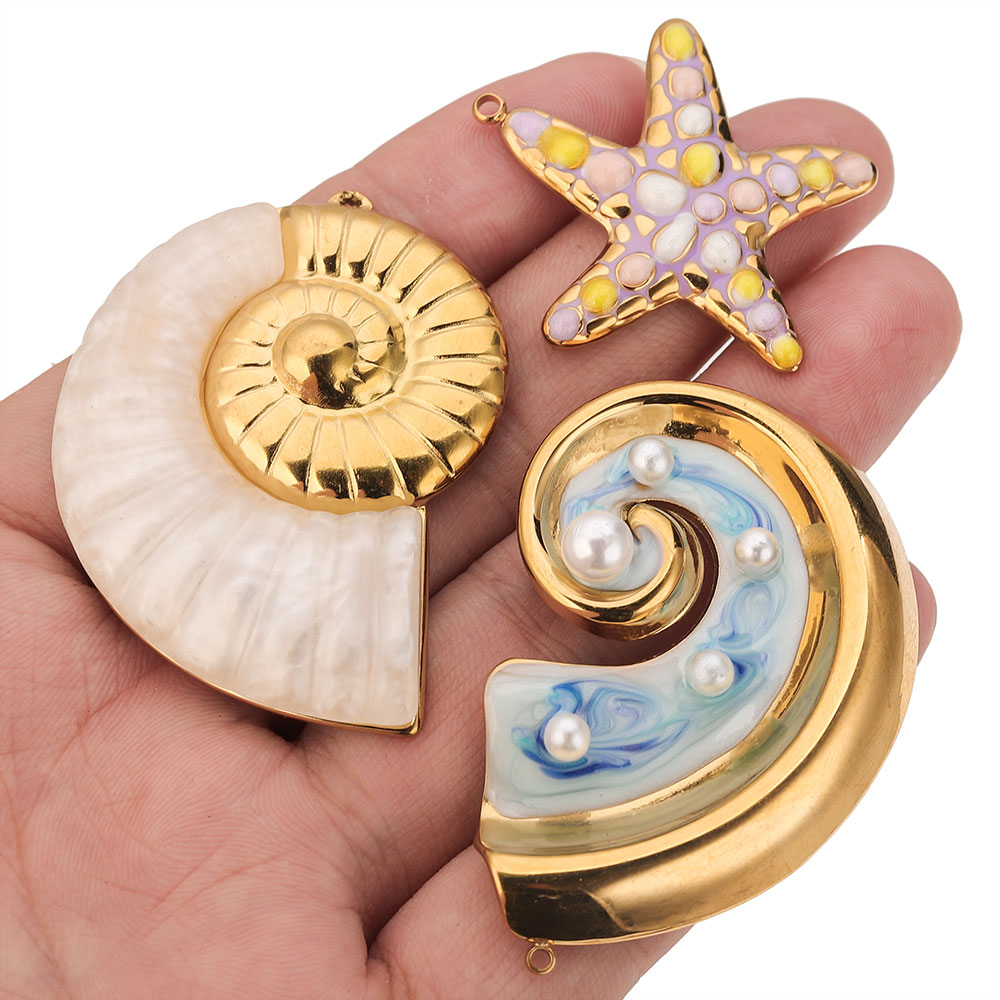 2PCS Pearl Conch Starfish Stai - مراجعة Jewelry Making Materials Wholesale وسعره