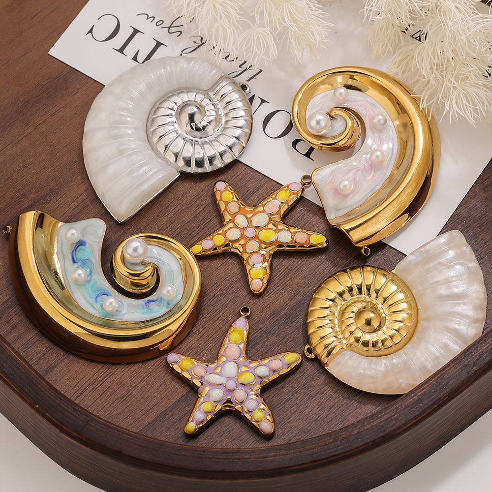 2PCS Pearl Conch Starfish Stai - مراجعة Jewelry Making Materials Wholesale وسعره