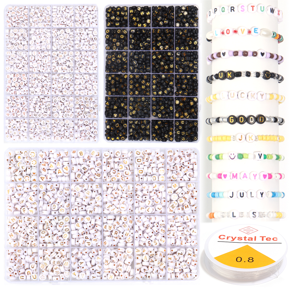 1200pcs/box Acrylic Letter Bea - مراجعة Jewelry Making Online وسعره