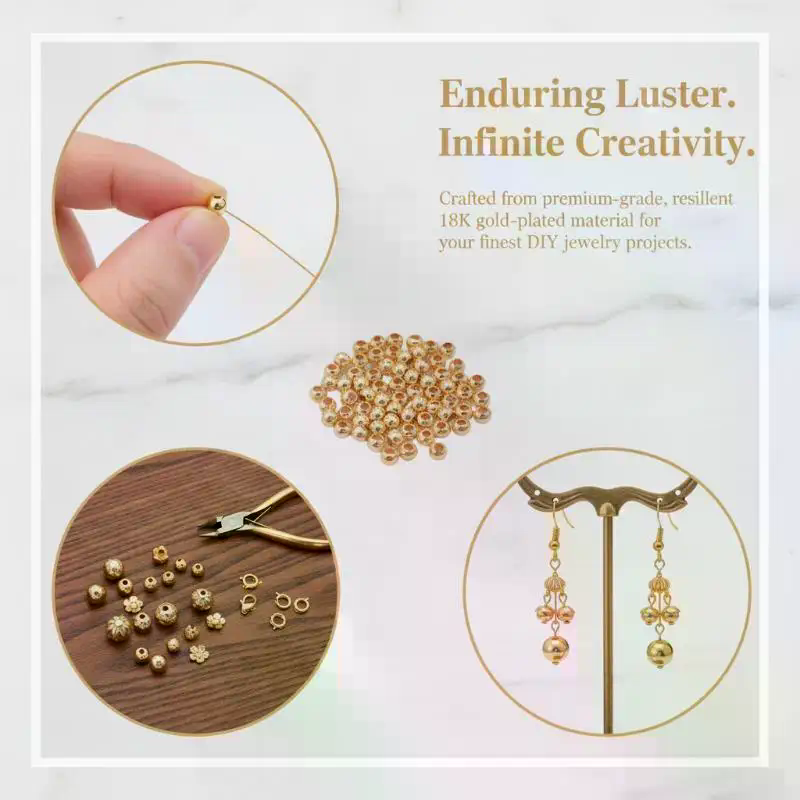 Shiny Gold Plated Faceted Spac - مراجعة Jewelry Making Ideas With Beads وسعره