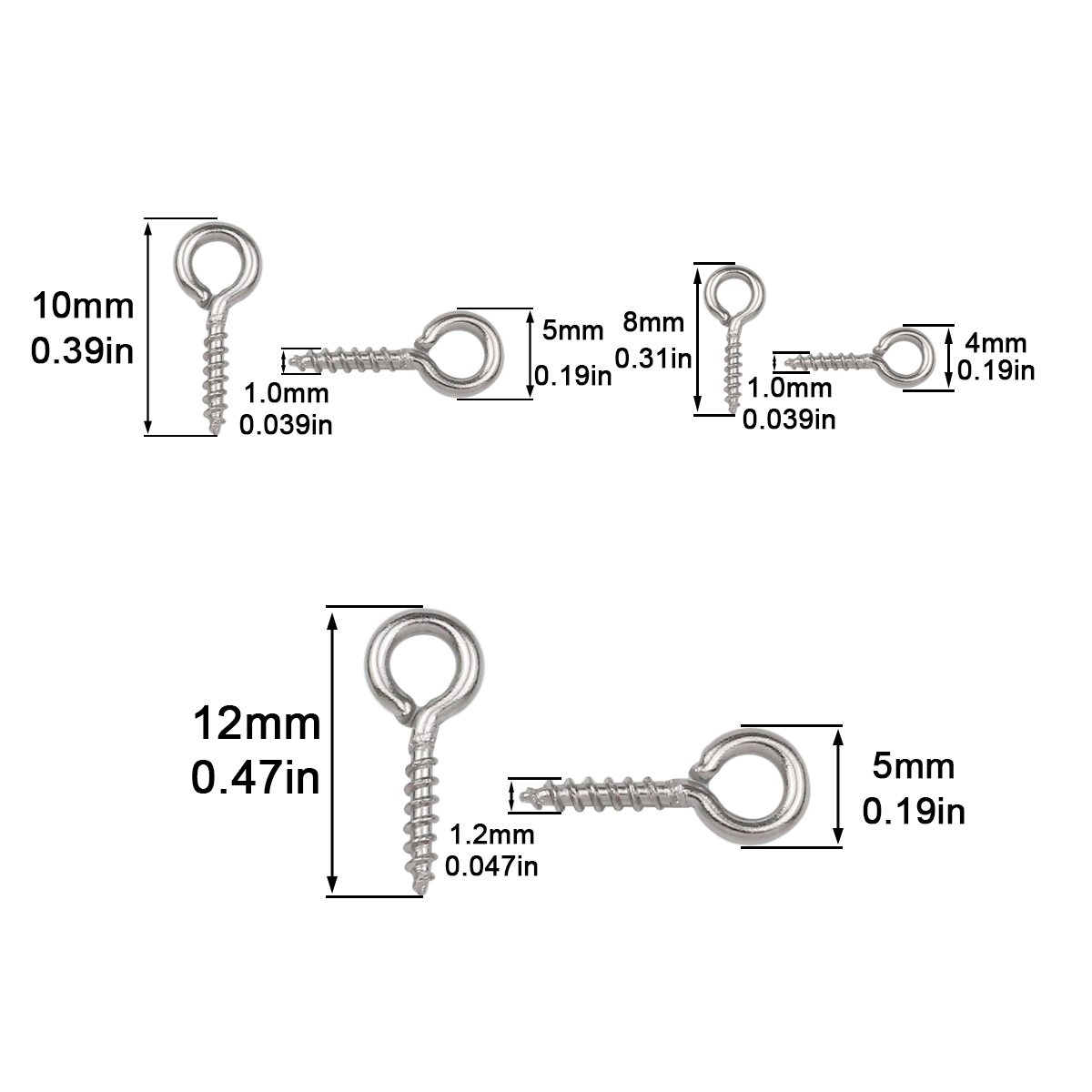 100pcs 4x8/5x10/5x12mm Stainle - مراجعة Jewelry Making Rivets وسعره