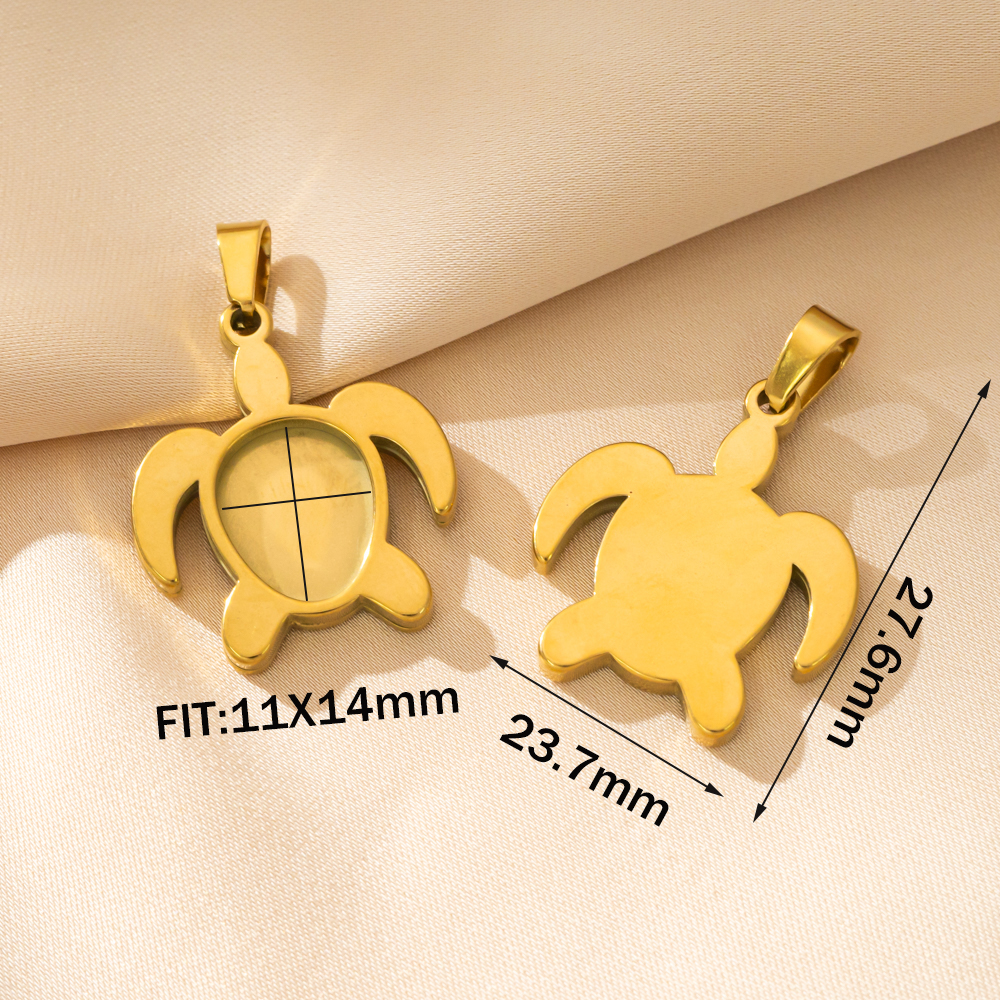 5pcs Stainless Steel Turtle Pe - مراجعة Pendant Blank Bezel وسعره