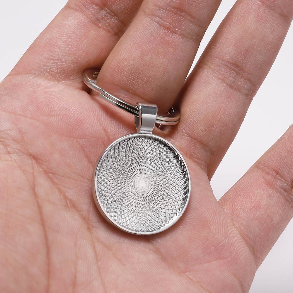 5Pcs/Lot 25mm Keychain With Pe - مراجعة Pendant Blank Bezel وسعره
