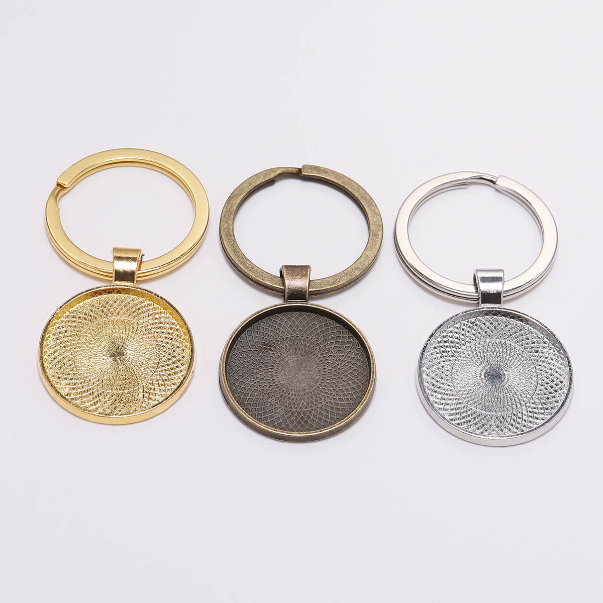 5Pcs/Lot 25mm Keychain With Pe - مراجعة Pendant Blank Bezel وسعره