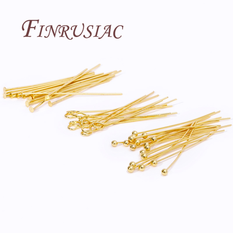 50Pcs 20-50mm Gold Plated Pins - مراجعة Jewelry Making Rivets وسعره