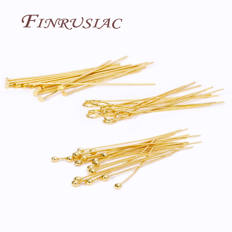 50Pcs 20-50mm Gold Plated Pins - مراجعة Jewelry Making Rivets وسعره