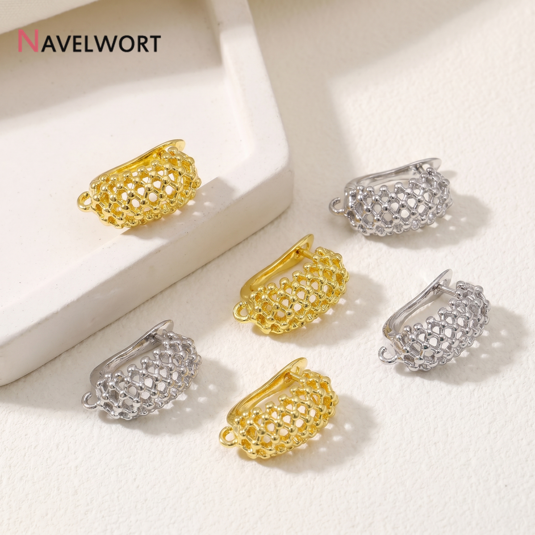 18K Gold Plated Brass  Hollow  - مراجعة Jewelry Making Supplies وسعره